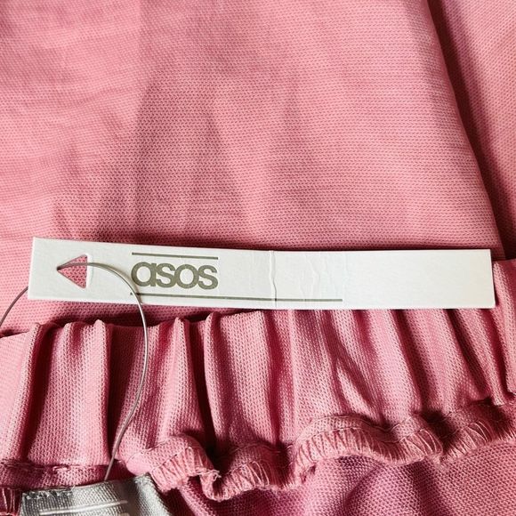 ASOS Off Shoulder Drape Faux Wrap Bell Sleeve Top Dusty Pink Size 0 - Picture 8 of 9